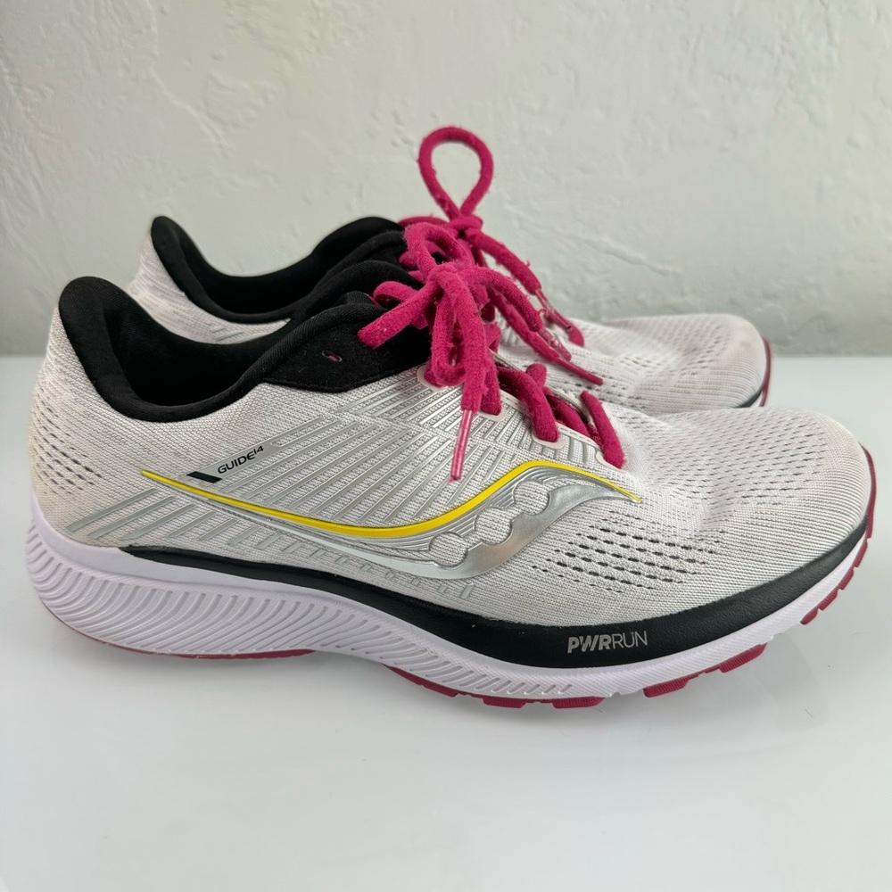 Saucony Sneakers Shoes Guide 14 Running Alloy Cherry Workout Knit Comfort Foam‎